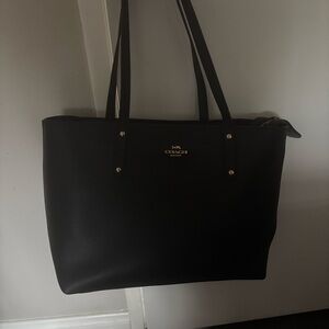 Coach Midnight Black Leather Shoulder Bag